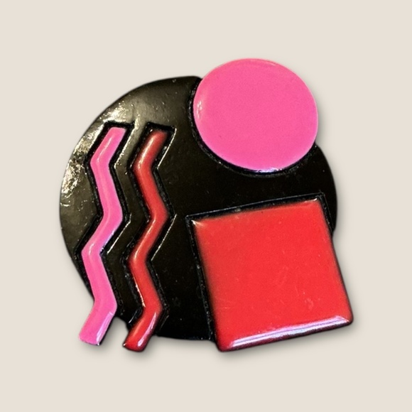 80s Abstract colorful Brooch - Picture 1 of 3